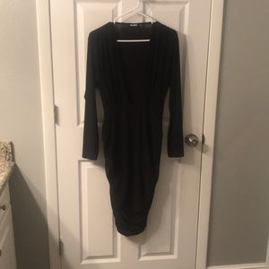 Super low cut, flattering long sleeve midi